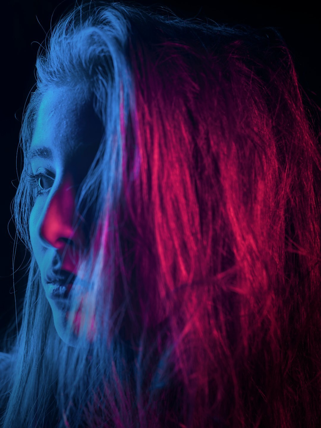 Studio portrait of a Belgian actress with soft dramatic lighting